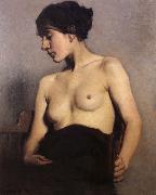 Hugh Ramsay Seated nude painting